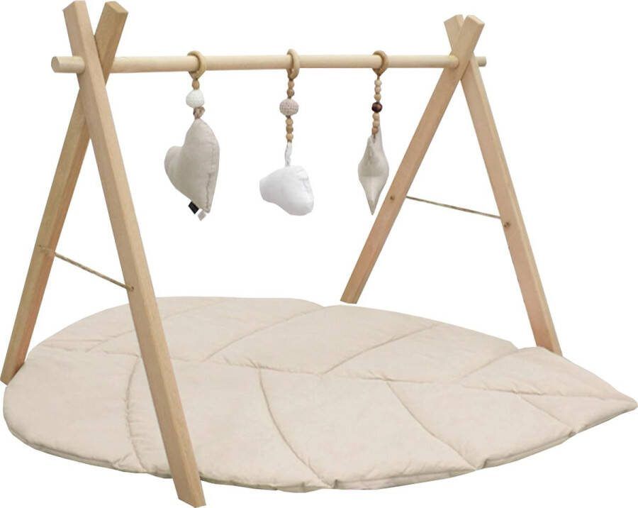 MorDesigns Babygym en Speelkleed MorDesign Leaf Wood Sand