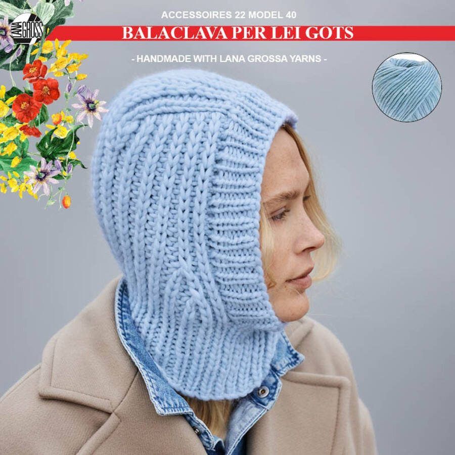 More by Mooj Breipakket balaclava met Per Lei Gots model 40 van Lana Grossa Accessoires 22-hemelsblauw