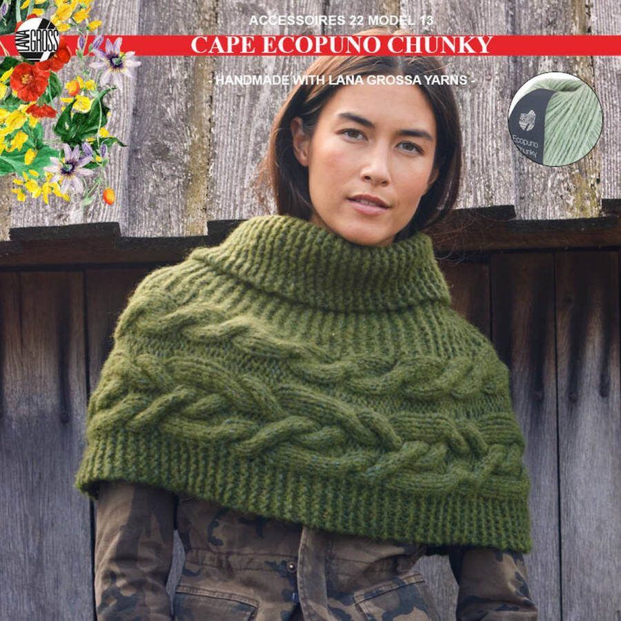 More by Mooj Breipakket cape met Ecopuno Chunky model 13 van Lana Grossa Accessoires 22-mt 36 38-mint