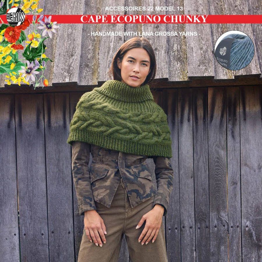 More by Mooj Breipakket cape met Ecopuno Chunky model 13 van Lana Grossa Accessoires 22-mt 40 42-jeans