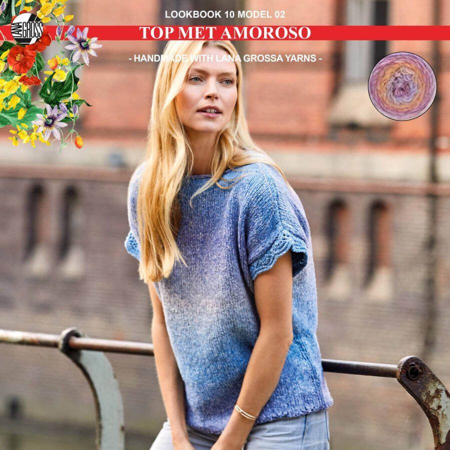 More by Mooj Breipakket top met Amoroso-garen model 2 van Lana Grossa Lookbook 10-mt. 36 38-pink