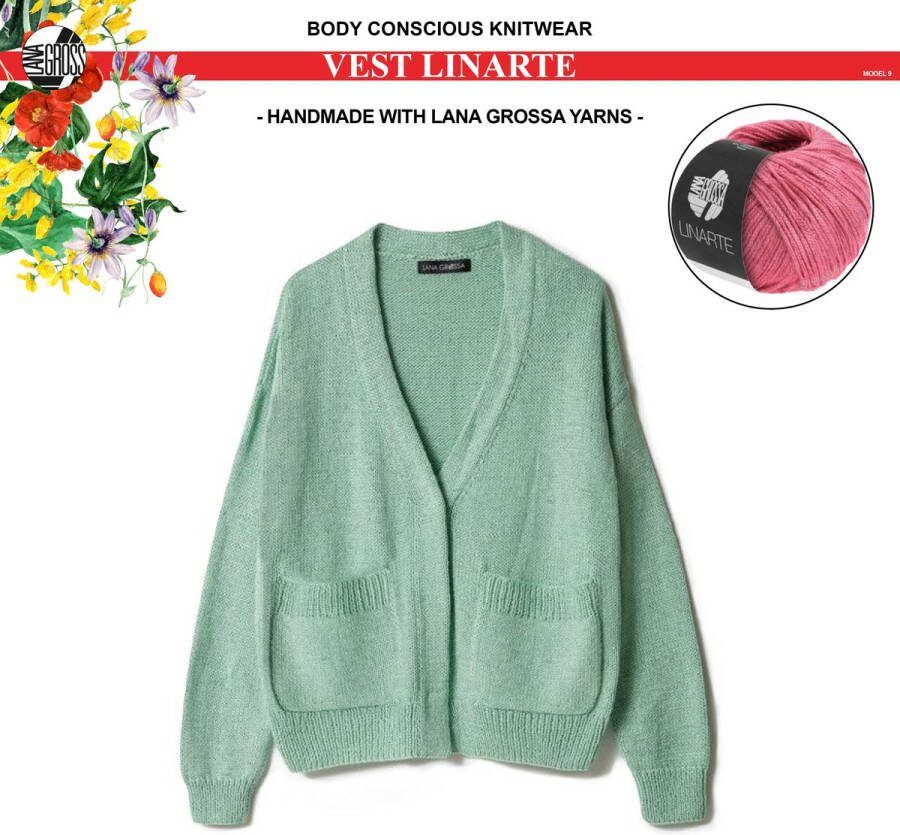 More by Mooj Breipakket vest mt. 36 38 met Linarte garen model 8 van Lana Grossa Classici 24 -kleur azalea