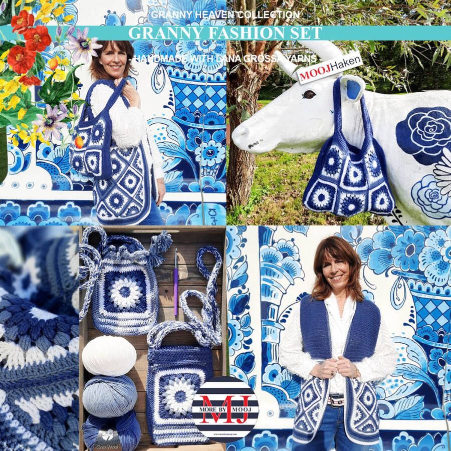 More by Mooj Haakpakket Granny Fashion Set Blue White
