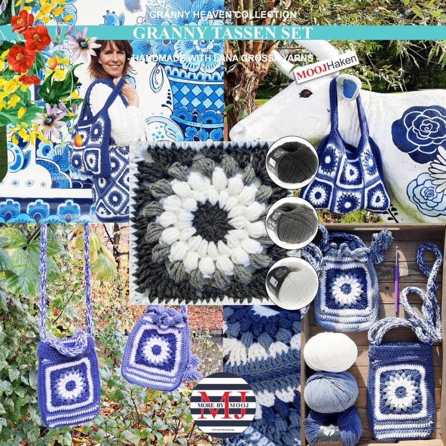 More by Mooj Haakpakket Granny Tassen Set Grey White