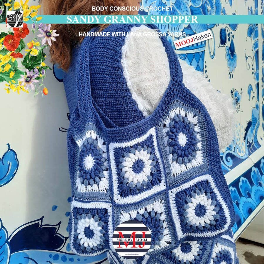 More by Mooj Haakpakket Sandy Granny Shopper-Blue White