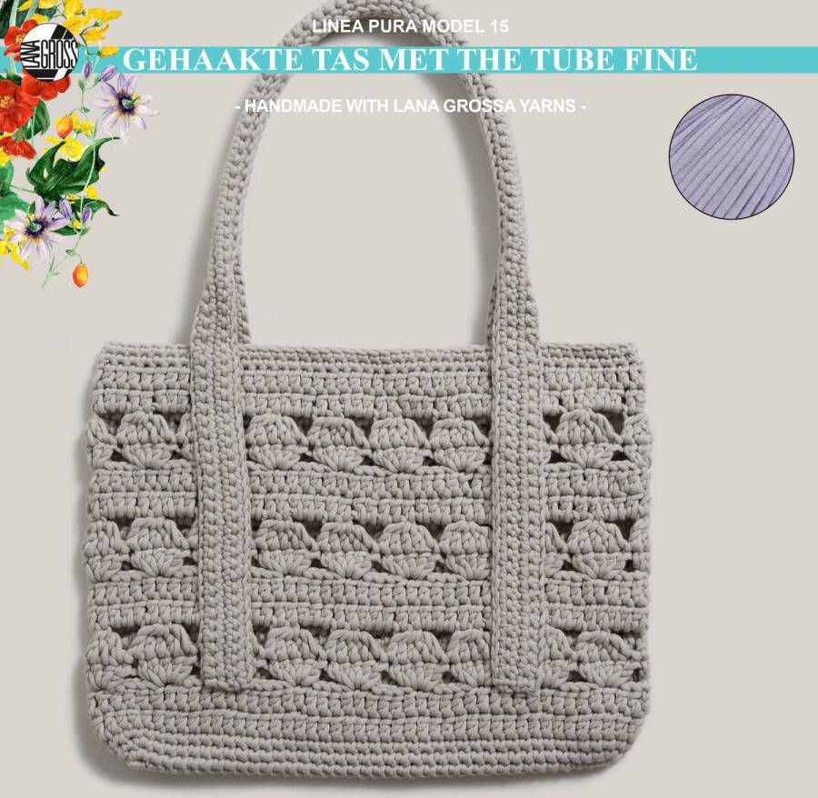 More by Mooj Haakpakket tas met The Tube Fine garen model 15 van Linea Pura 16-lila