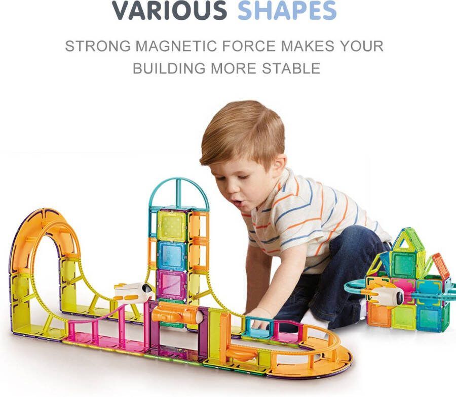 Morgiano Magnetisch Speelgoed Magnetic Tiles sky Track 40 stuks -Delig Constructiespeelgoed Magnetische Bouwstenen Magnetische Tegels Magnetic toys Duurzaam Speelgoed