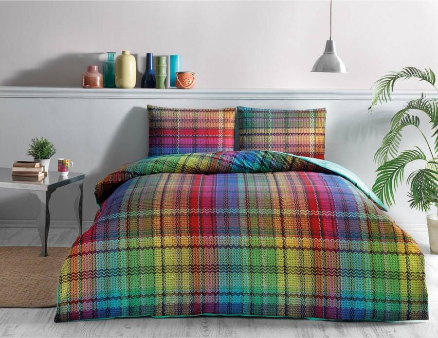 Morhane Colorful ranforce 2-persoons antibacteriële dekbedovertrekset 200x220cm met laken en 2 kussenslopen