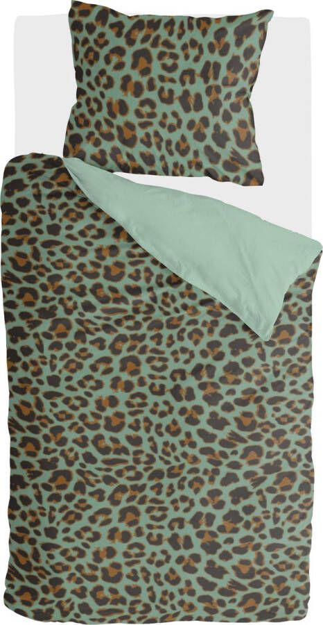 Morhane Lazy Leopard dekbedovertrek 140x220cm groen