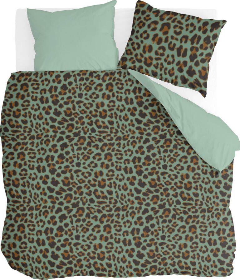 Morhane Lazy Leopard dekbedovertrek 240x220cm groen