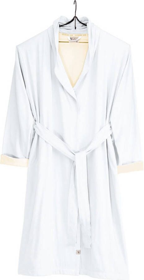 Morhane Soft Jersey Robe badjas L XL wit kiezelgrijs