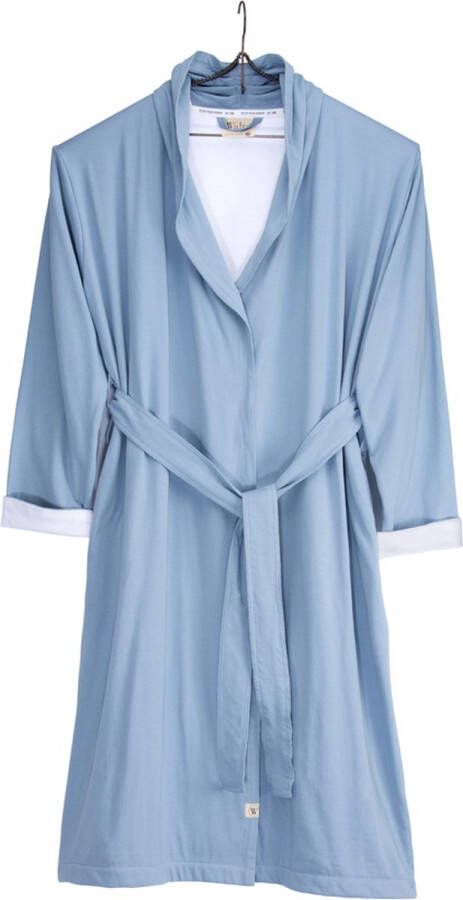Morhane Soft Jersey Robe badjas S M blauw wit