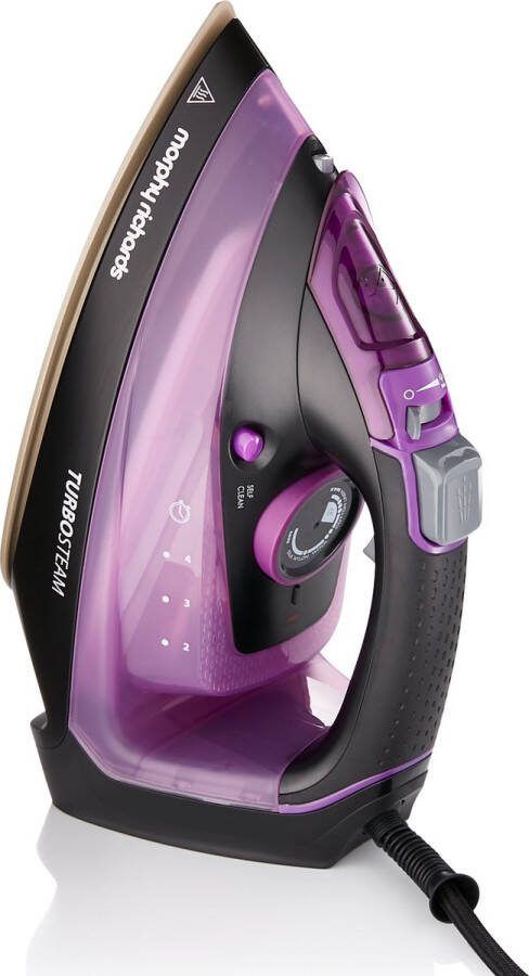 Morphy Richards 303140 strijkijzer Stoomstrijkijzer Keramische zoolplaat 2800 W Zwart Paars