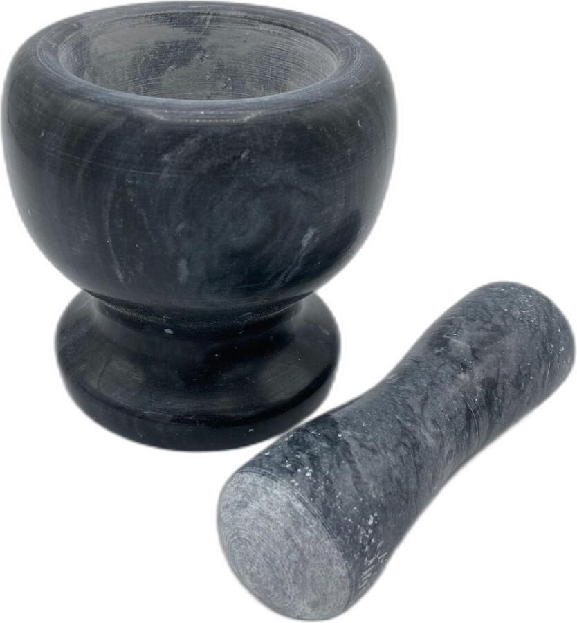 Mortaio Vijzel met Stamper Marmer 10 cm Grijs