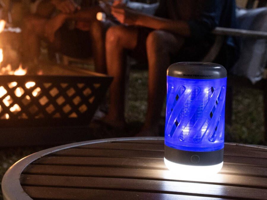 Mosquito Killer Oplaadbare Mosquito Zapper Insectenlamp Muggenlamp Tentlamp Lantaarn Muggen LED Lamp Zaklamp Blauw