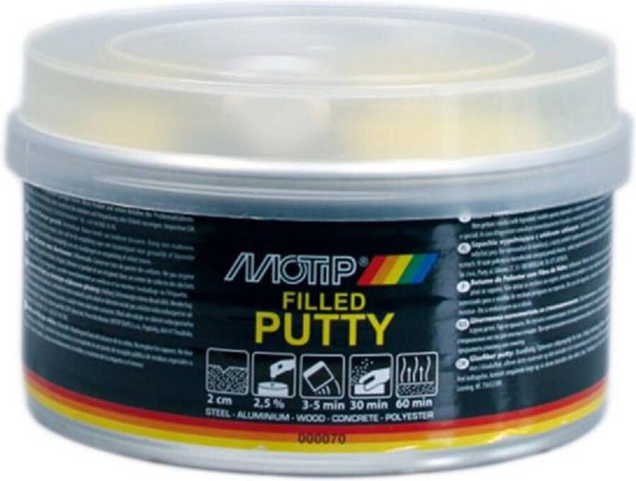 Motip Glasvezel Plamuur Gevuld 250 gr