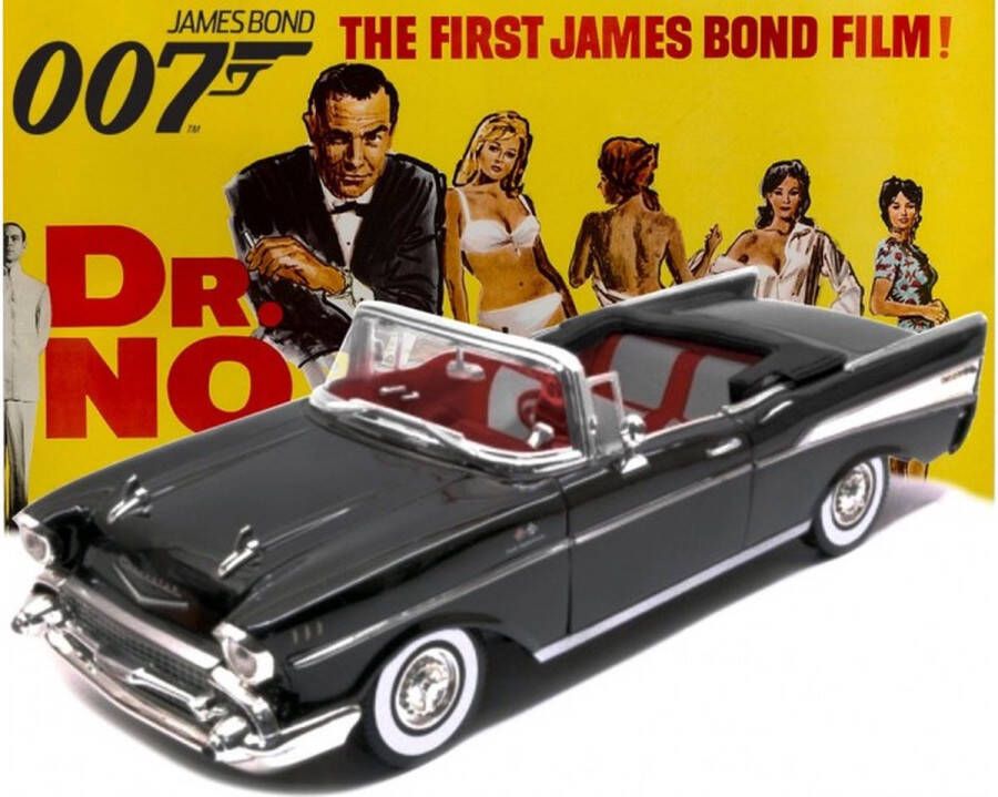 Motor Max Chevrolet Bel Air Convertible 1957 James Bond Dr. No (Zwart) (30 cm) 1 18 {Modelauto Schaalmodel Miniatuurauto}