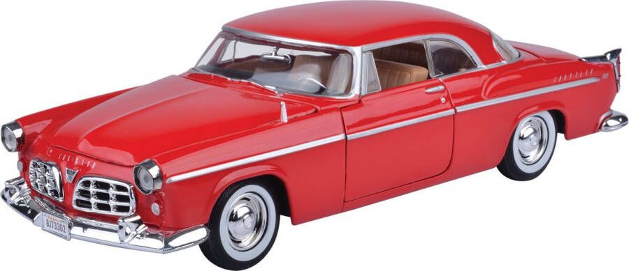 Motor Max Modelauto Chrysler C300 1955 rood 23 cm Schaal 1:24 Speelgoedauto Miniatuurauto