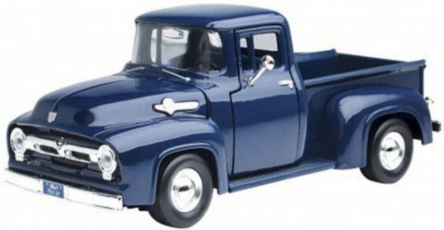 Motor Max Modelauto Ford F-100 pick-up 1956 blauw 19 5 x 8 x 6 cm Schaal 1:24 Speelgoedauto Miniatuurauto