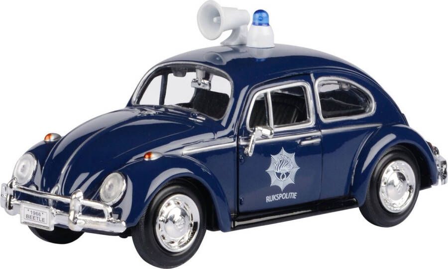 Motor Max Modelauto Volkswagen Kever politie wagen blauw 17 cm Schaal 1:24 Speelgoedauto Miniatuurauto