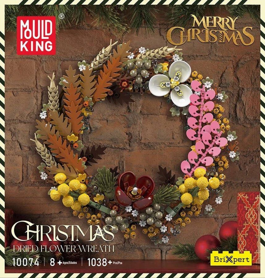 Mould King 10074 Kerstdecoratie Krans Kerst 1038 onderdelen Lego Compatibel