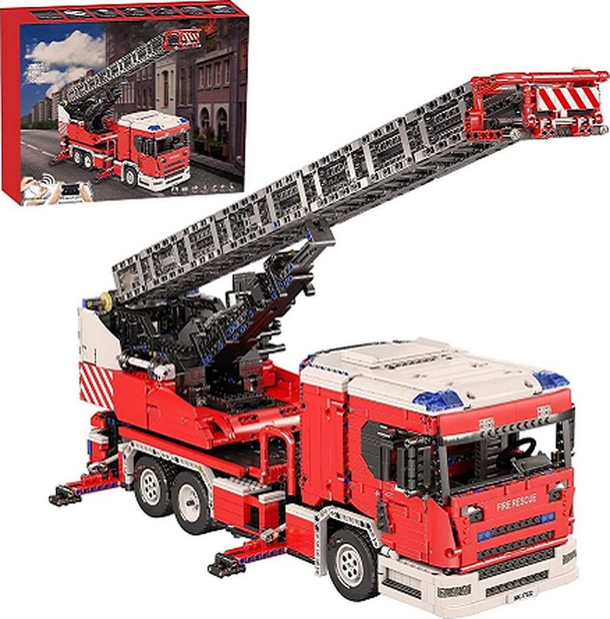 Mouldking 17022 brandweerauto bestuurbaar Fire engine Brandweerwagen Constructie Brandweer speelgoed Compatible met de grote merken 4886 onderdelen