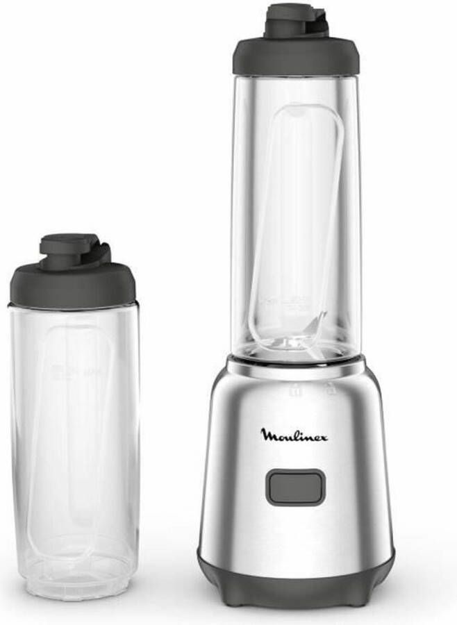 Moulinex LM15FD10 Blendermixer 300 W 2 Tritan-flessen voor onderweg 4 verwijderbare messen Compact Smoothies