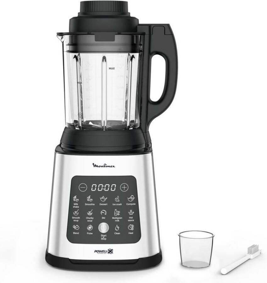 Moulinex LM835D10 blender 1 75 l Blender voor op aanrecht 1400 W Zwart Metallic Transparant