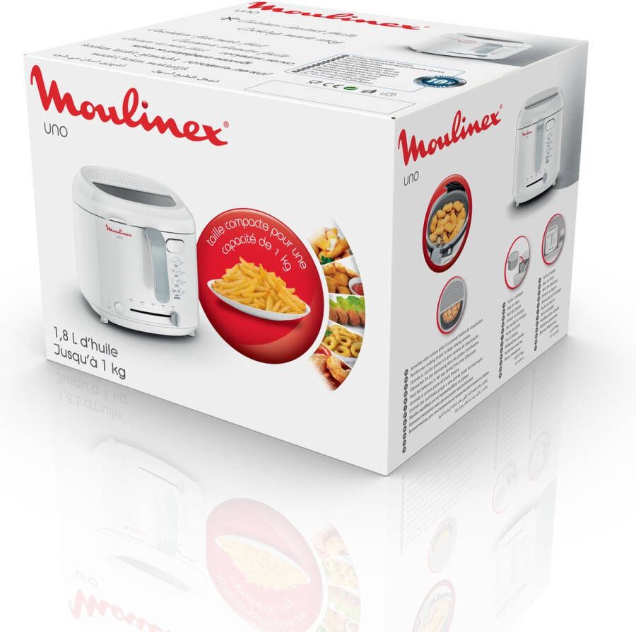 Moulinex AF203110 Uno Elektrische friteuse Kijkvenster Capaciteit 1 kg friet 4 personen Regelbare thermostaat