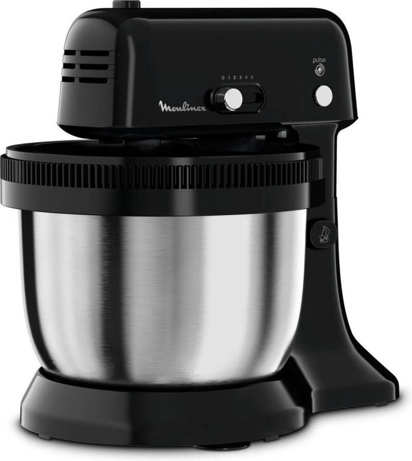 Moulinex QA110810 Oh My Cake Pastry Robot 300W 5 snelheden Roestvrijstalen kom 4L Automatische rotatie Compact