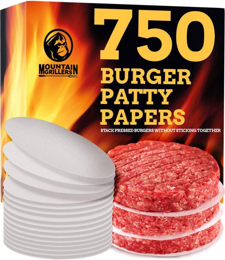 Mountain grillers Burger Press Patty Burger Maker Hamburgervormenset met antiaanbaklaag voor het eenvoudig maken van heerlijke gevulde hamburgers gewone rundvleesburgers en perfect gevormde pasteitjes 40 pattypapiertjes