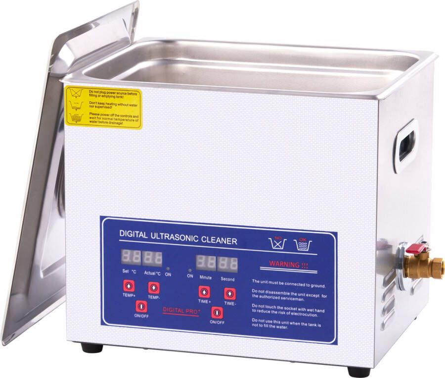 Mountain Wolf Ultrasoon reiniger 10 Liter 10L (Ultrasoonbad Reinigingsbad Ultrasone Reinigingsmachine Trilbad Carburateur Ultrasoonbak beste Ultrasonic Cleaner groot Reinigings bad grote bak injectoren apparaat)