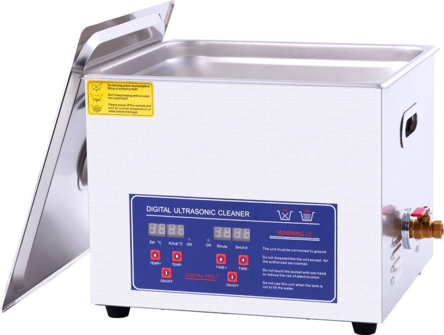 Mountain Wolf Ultrasoon reiniger 15 Liter 15L (Ultrasoonbad Reinigingsbad Reinigingsbak Ultrasone Reinigingsmachine Carburateur Ultrasoonbak beste Ultrasonic Cleaner groot Reinigings bad grote bak injectoren trilbad apparaat)