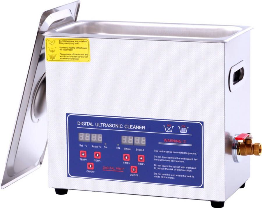 Mountain Wolf Ultrasoon reiniger 6 Liter 6L (Ultrasoonbad Reinigingsbad Reinigingsbak Trilbad Ultrasone Reinigingsmachine Carburateur Ultrasonic Cleaner beste Ultrasoonreiniger groot Reinigings bad grote bak pedicure badje apparaat)