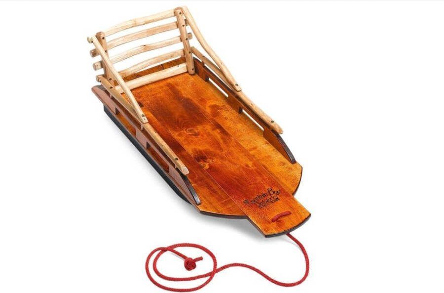Mountainboys Sledworks Houten Slee met rugleuning en trekkoord 85 Centimeter
