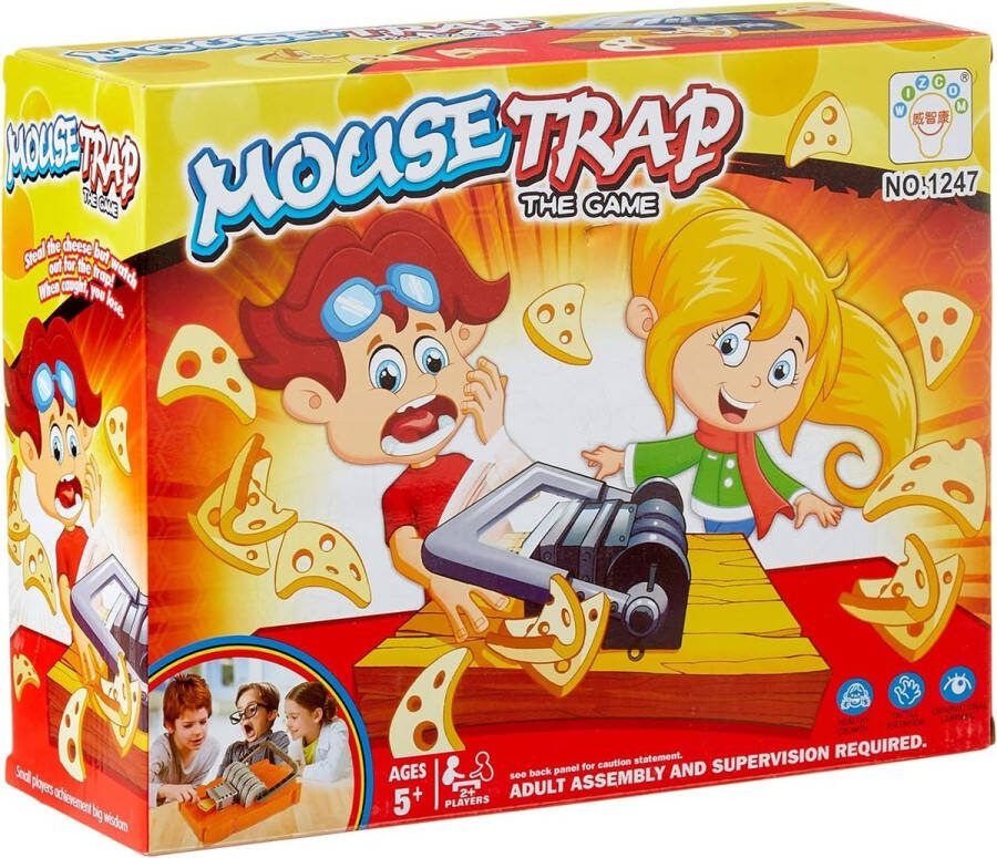 Mouse trap Muizenval spel- Muizen bordspel Verwijder de stukjes kaas uit de muizenval zonder in de val te lopen Reactie spel Familiespel