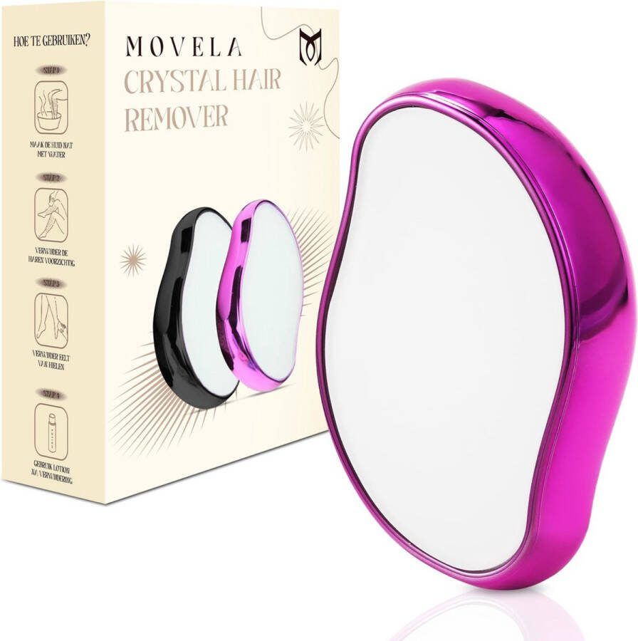 Movela Crystal Hair Removal Roze Crystal Hair Eraser Crystal Hair Remover Kristalpad Ontharing Haarverwijderaar Epilator Bleame Hair Eraser Pijnloos