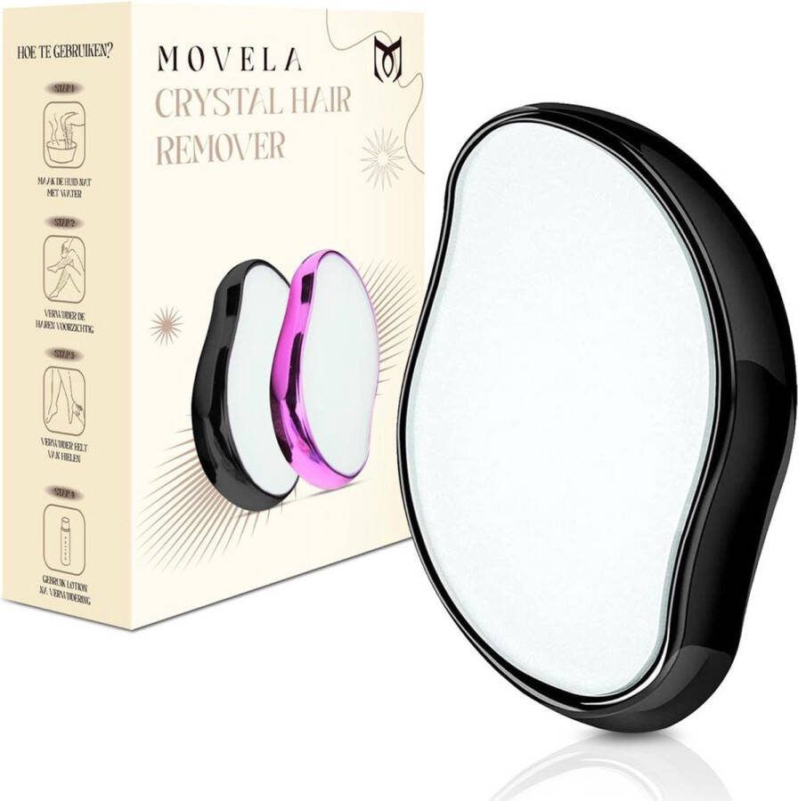 Movela Crystal Hair Removal Zwart Crystal Hair Eraser Crystal Hair Remover Kristalpad Ontharing Haarverwijderaar Epilator Bleame Hair Eraser Pijnloos