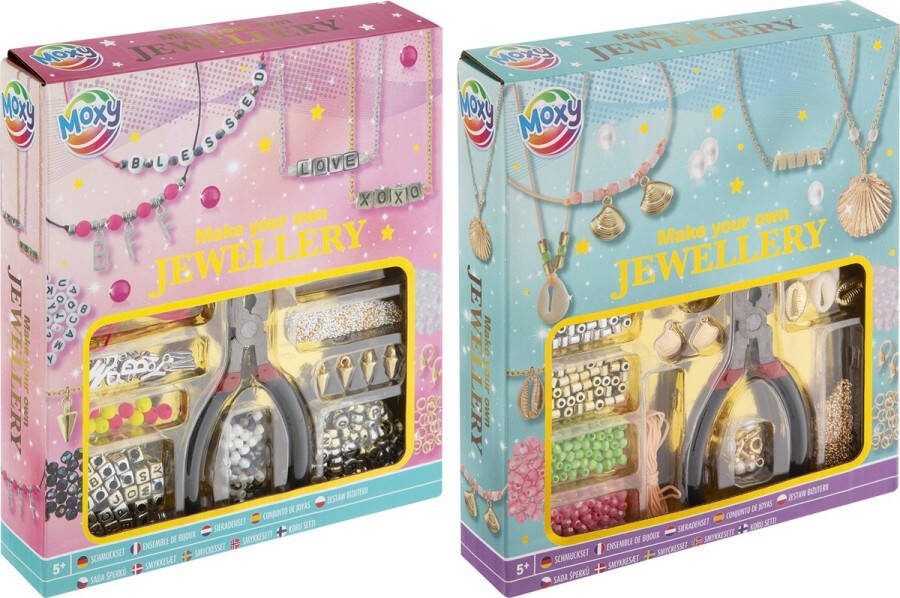 MOXY Luxe Kralen Set Armbandjes Maken Meisjes Make your own Jewellery 2 Thema's: Alfabet & Kralen en Bedels