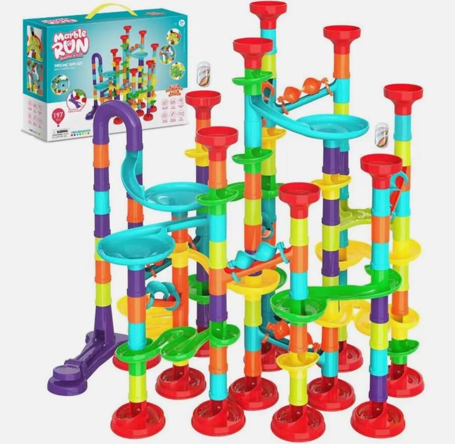 Moxysupply Knikkerbaan Speelset 3D Bouwstenen 197-delig Kunststof