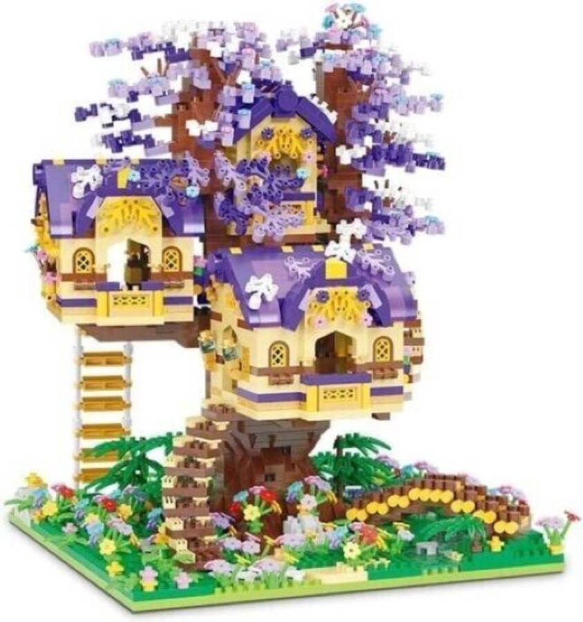 MoYu DIY bouwblokken constructiespeelgoed 'Elven boomhuis' 3308 stuks Mini Blokken Bouwsteen Speelgoed DIY
