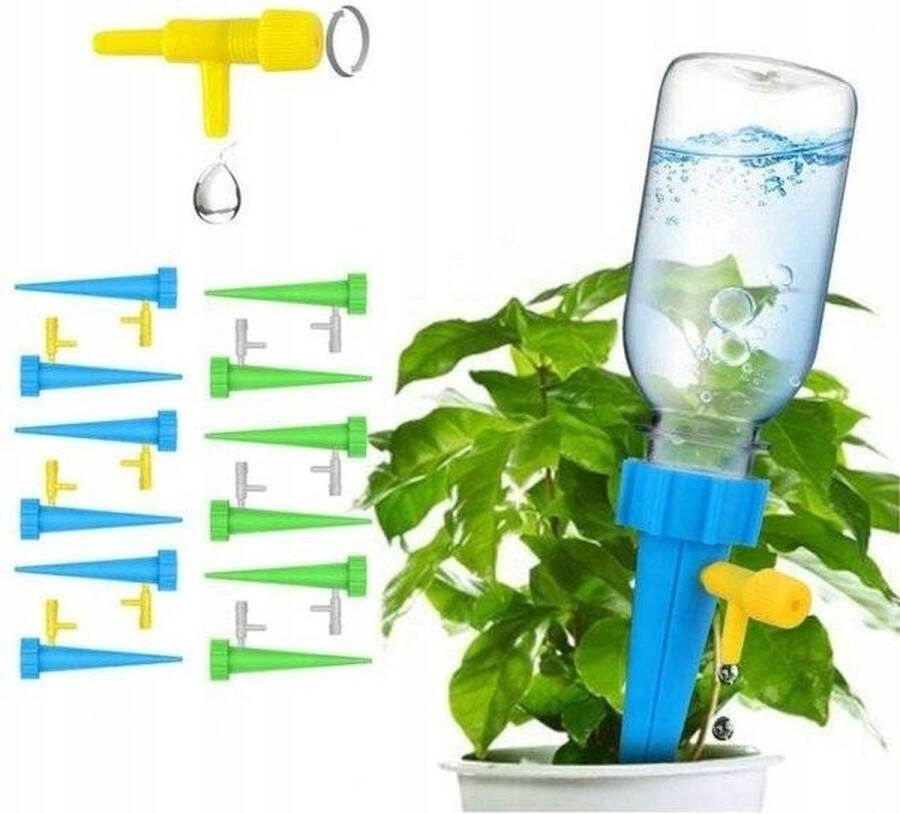 MOZY Druppelsysteem 12 Stuks Irrigatiestysteem Bewatering Bewateringssysteem Plant Druppelaar Huis en Tuin Waterdruppelaar Bewateringssysteem voor Flessen