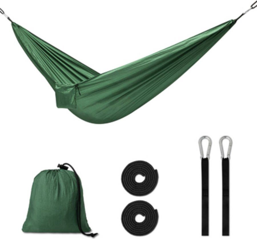 MOZY Hangmat Groen 260x140 cm 150 kg Survival Hangmat Hammock Outdoor Camping Kamperen