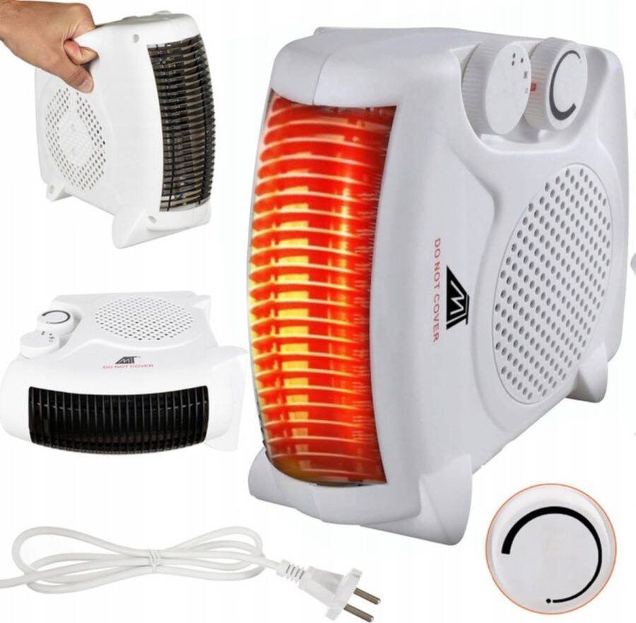 MOZY Luchtverwarmer Waikiki Heater Wit 3 Standen 2000W Warme en Koude lucht Infrarood Energiebesparing Elektrische Ventilatorkachel Warmte Ventilator Straalkachel Energiezuinige Verwarming Warme Lucht Blazer Draagbaar