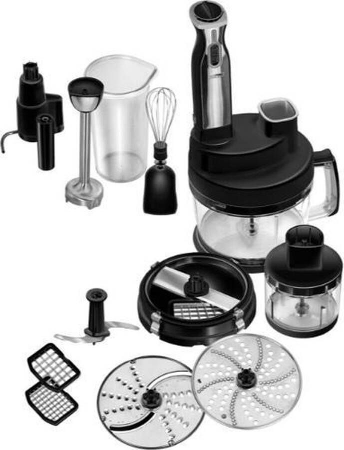 MPM Complete Keukenmachine Foodprocessor met Accessoires Keukenrobot Zwart 800W