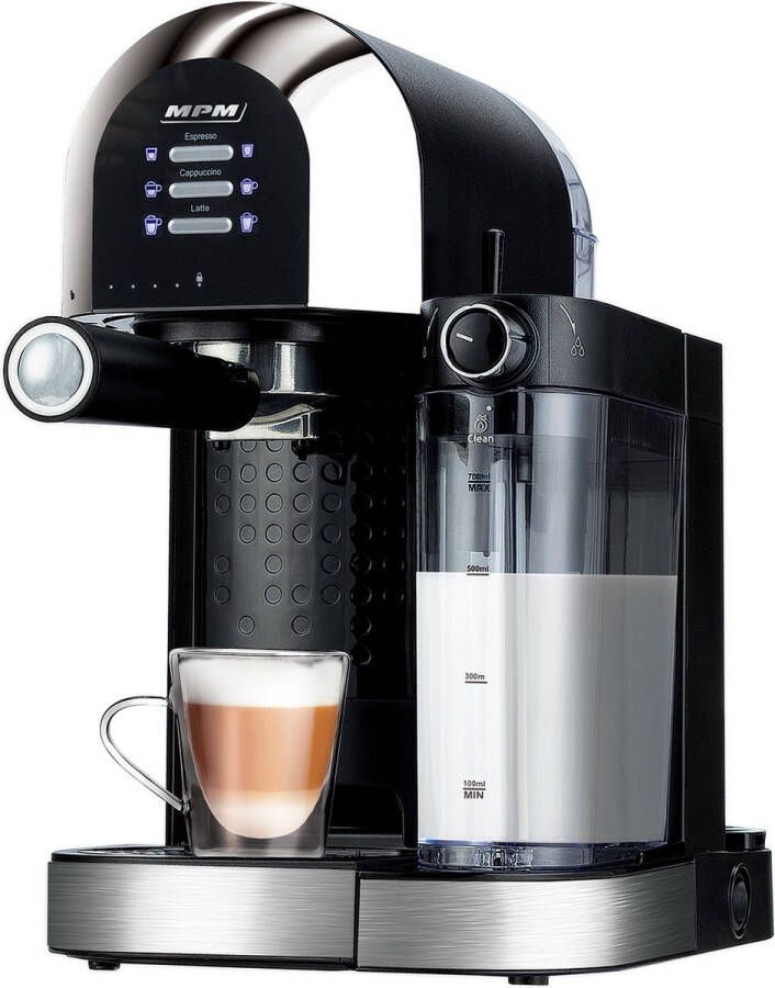 MPM Espressomachine Koffiemachine met Ingebouwde Melkopschuimer 6 soorten Koffie Koffiemachine 15 Bar 1470W