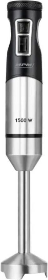 MPM RVS Staafmixer Mixer met Snelheidsregeling en Turbofunctie 1500W Zwart