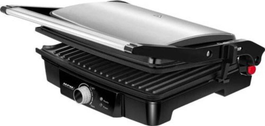 MPM Tosti Apparaat Contactgrill Instelbare Temperatuur Max. 270°C 2000W Zwart RVS