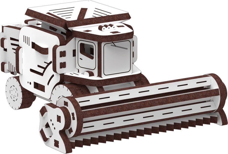 Mr. PlayWood Combine Harvester 3D houten puzzel Bouwpakket hout DIY Knutselen Miniatuur 55 onderdelen