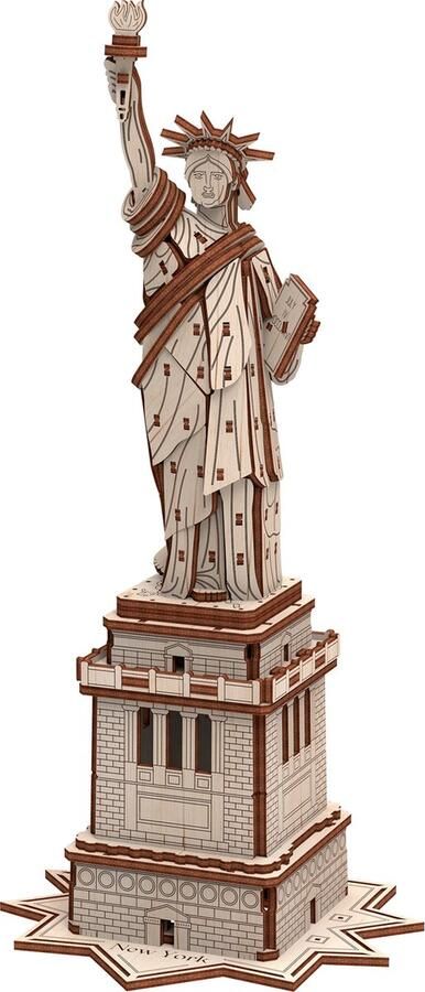 Mr. PlayWood Statue of Liberty in New York City 3D houten puzzel Bouwpakket hout DIY Knutselen Miniatuur 109 onderdelen